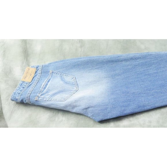 NEW HOLLISTER California SKINNY JEGGINGS Blue Distressed Rhinestones 23x31 NWOT - Picture 8 of 12